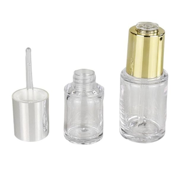 15ml 35ml screw gold dropper with clear bottles