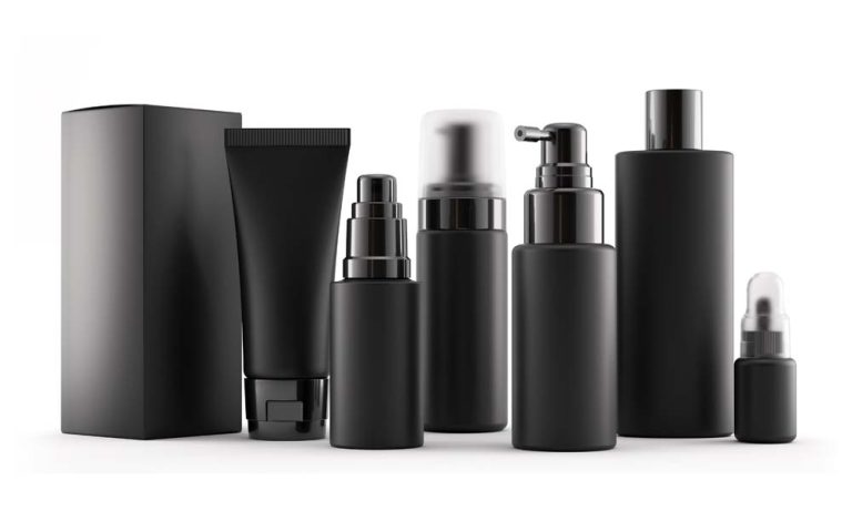 black color skincare packaging