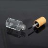 Custom High End Cosmetic Bag Nail Polish Empty Bottle Nail 5ml Nail Polish Glass Bottle With Solid Wood Lid Bamboo Wood Cover