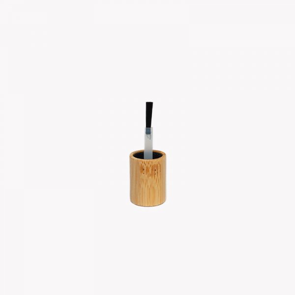 Custom High End Cosmetic Bag Nail Polish Empty Bottle Nail 5ml Nail Polish Glass Bottle With Solid Wood Lid Bamboo Wood Cover