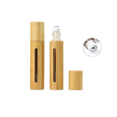 Bamboo essential oil drum container empty bottle