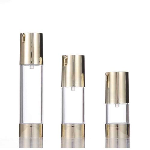 Bright Gold Cosmetic Dispensing Lotion Vacuum Bottle