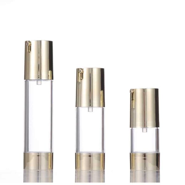 Bright Gold Cosmetic Dispensing Lotion Vacuum Bottle