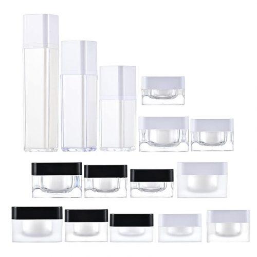 Classic Acrylic Square White Lotion Lotion Empty Bottle Set