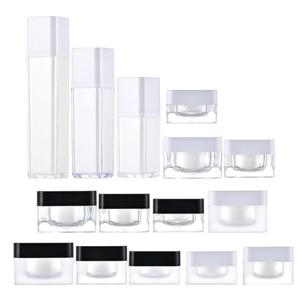 Classic Acrylic Square White Lotion Lotion Empty Bottle Set