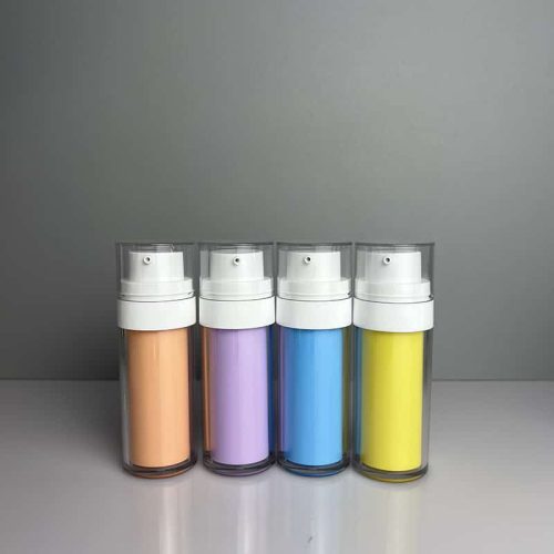 Colorful translucent squeeze jar cosmetic set bottle