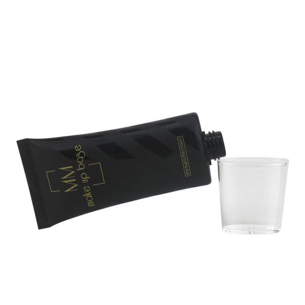 Eco friendly 100ml Black Soft Plastic Aluminum Cosmetic Tube with Airless Pump Head Biodegradable 