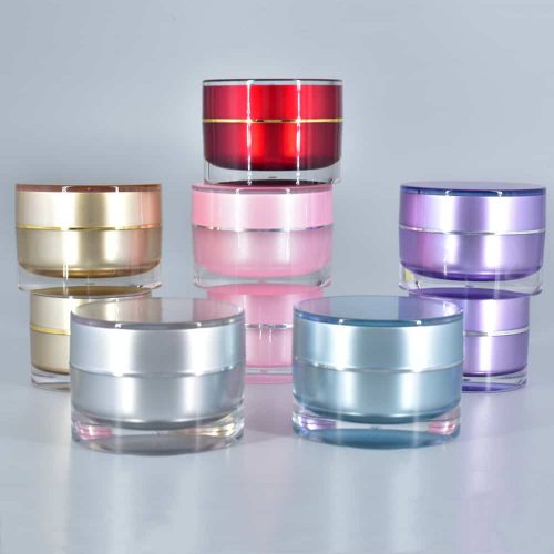 Cosmetic cream jar double walled skincare container