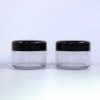 Empty transparent round cosmetic containers