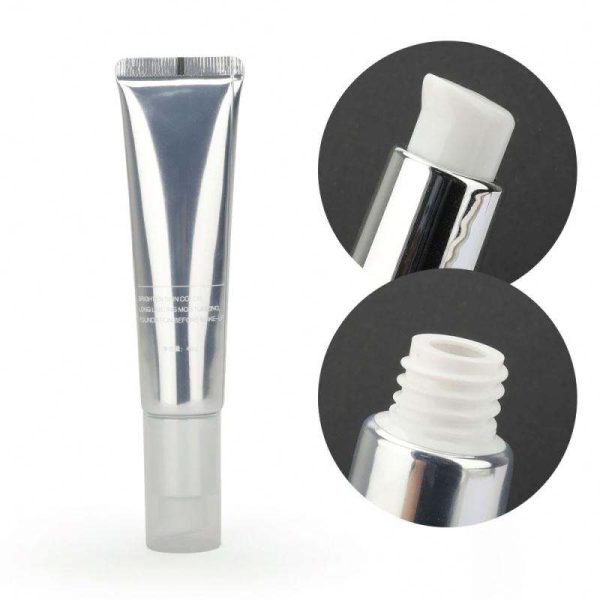Popular Silvery Thin Squeeze Luxury Press Pump Aluminum Cosmetic Packag