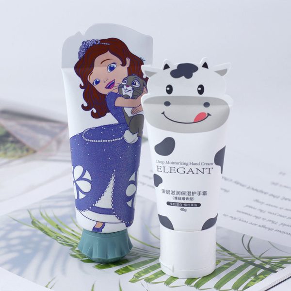 Customize Special Tail Cute Packaging Hand Cream Body Lotion Plastic Tube With Matt Finish PE Material