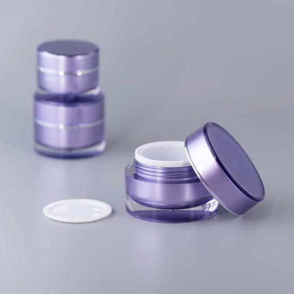 10g30gPS Acrylic Round Bottle Color Cosmetic Bottle with Cap Thick Bottom Refillable Bottle Dispensing Box