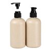 Wheat straw shampoo set plastic hose shampoo bottle with pump