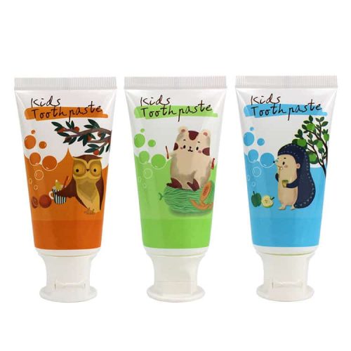 Kids Toothpaste Plastic Tube round White Flip Lid