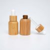 Luxury Custom Skin Care Products Packaging Latex Head Dropper 10ml20ml30ml50ml100ml Bamboo Wooden Essential Oil Bottle Bamboo Dropper