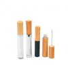 Lip gloss mascara plastic container with bamboo and wood cap