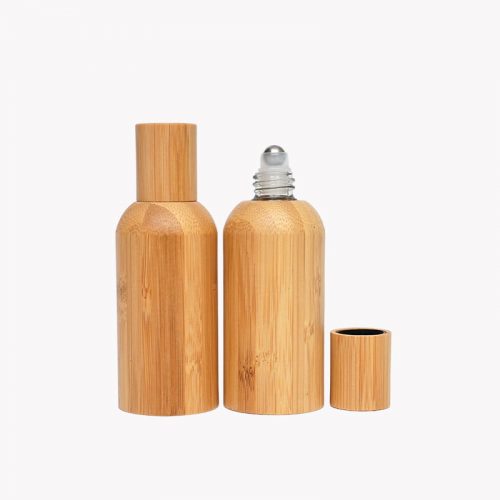 Multi capacity bamboo essential oil bottle with steel balls