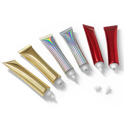 Multi coloured plastic long spout squeeze eye cream hose