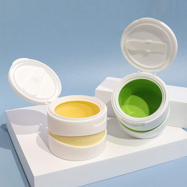 New design with spoon cream jar flip top container multifunctional travel mask jar