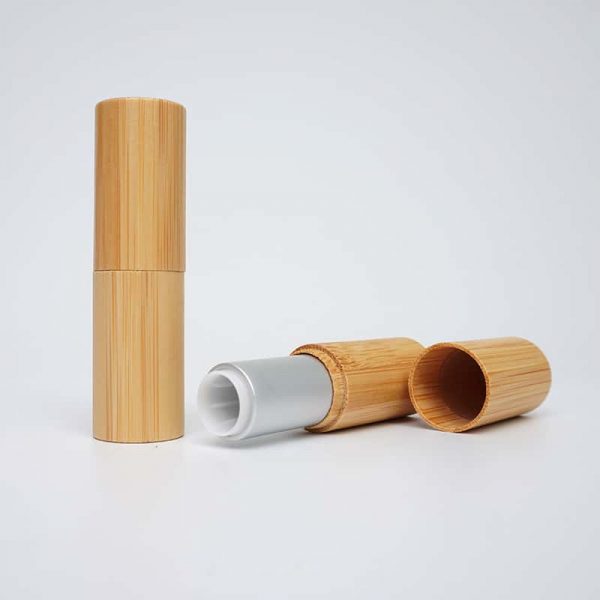 China Factory Wholesale Supplier 5ml Bamboo Opp Plastic Silver Lipstick Tube Empty Natural Bamboo Wood Lipstick Tube