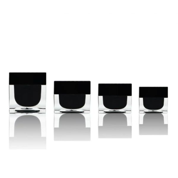30ml60ml100ml120ml Acrylic Custom Square Plastic Cosmetic Lotion Packaging Black Pump Bottle High grade Cosmetic Packaging
