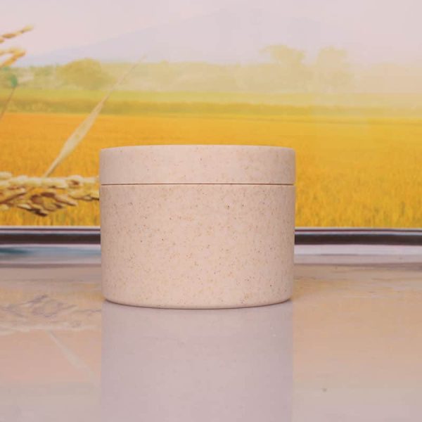 Customized eco friendly wheat straw plastic jar cosmetic containers