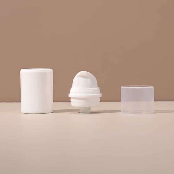 Round white cosmetic body lotion essence plastic pump bottle