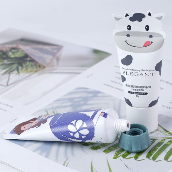 Customize Special Tail Cute Packaging Hand Cream Body Lotion Plastic Tube With Matt Finish PE Material