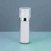 Clear white silver plated high quality round skin care cosmetics plastic bottle