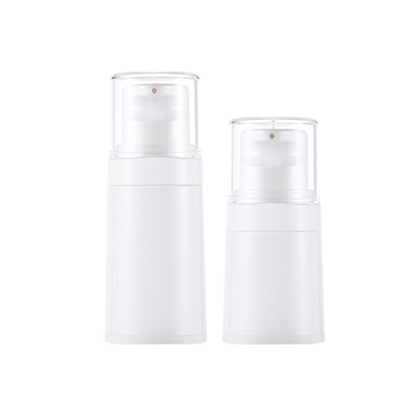 Vacuum cosmetic lotion plastic liquid dispenser white bottle