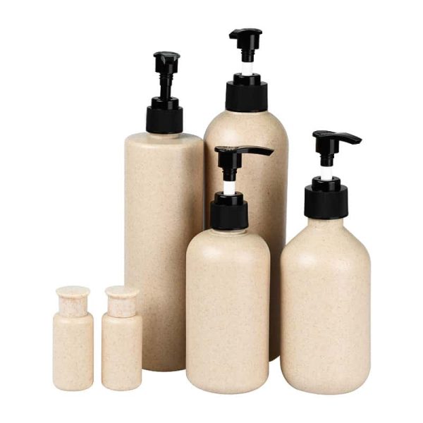 Wheat straw plastic hose shampoo bottle with pump