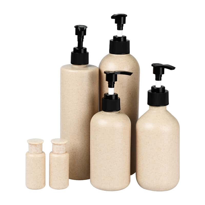 Wheat straw plastic hose shampoo bottle with pump