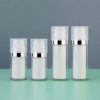 Clear white silver plated high quality round skin care cosmetics plastic bottle